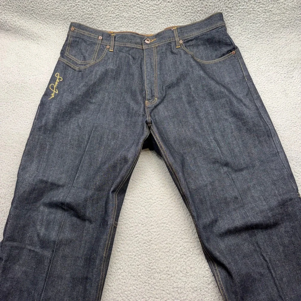 Sean John Mens Size 40 / 36 Raw Indigo Baggy Y2K Streetwear Denim Blue Jeans